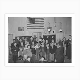 Schoolchildren, Directed By Their Music Teacher, Sing At The Pie Supper,Mcintosh County, Oklahoma See General Captio Art Print