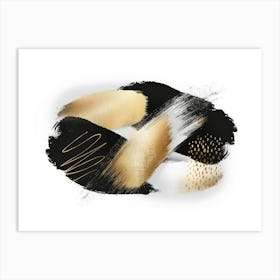 Abstract Gold And Black Painting 50 Art Print