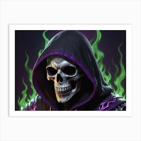 Skeleton In Flames 4 Art Print