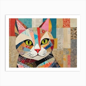 Collage Cat Art Print