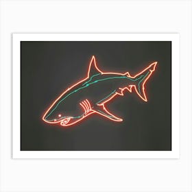 Neon Dark Red Whale Shark 6 Art Print