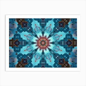 Abstraction Gentle Blue Flower Art Print