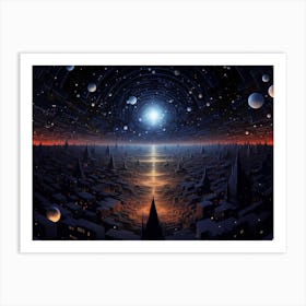 City In Space Art Print