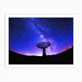 VLA Radio Telescope: Milky Way, night — space poster, space art, photo poster, NASA poster, neon poster, synthwave poster Art Print