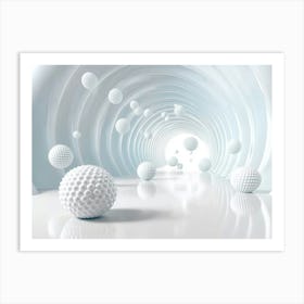 White Golf Balls In A Tunnel Art Print