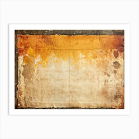 A Watercolor Paper With Grunge Texture Stained And Distressed Bearing Faint Traces Of Yellow And O (5) Art Print