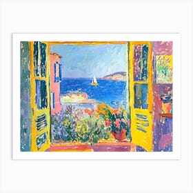 Open Window Boats Matisse Style Landscape Art Print