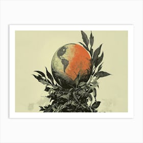 Earth In The Middle Of A Plant Art Print