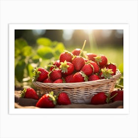 Strawberries In A Basket Art Print