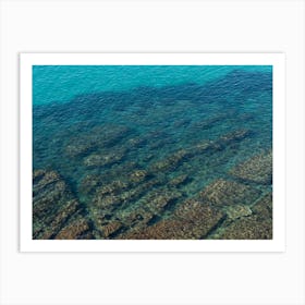 Turquoise sea and rocky coast Art Print