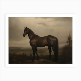 Vintage Horse Painting Art Print