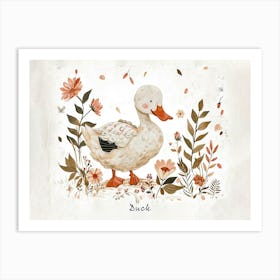 Little Floral Duck 2 Poster Art Print