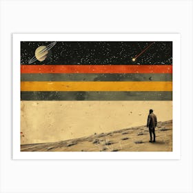 Man Standing In The Desert Art Print