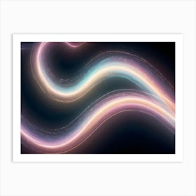 Abstract Image Of Flowing, Iridescent Lines With A Subtle Sparkle Effect, Resembling A Galaxy Or A Nebula Art Print