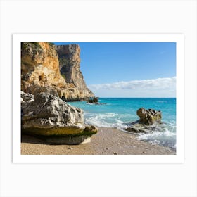 Cliffs, rocky beach and the Mediterranean Sea Art Print