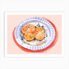 A Plate Of Caponatta, Top View Food Illustration, Landscape 3 Art Print