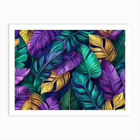 Tropical Leaves Wallpaper 2 Art Print