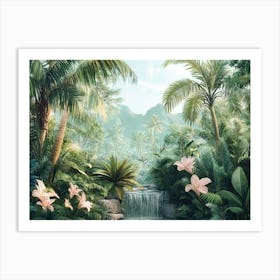 Jungle Waterfall Art Print