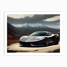 Sports Car In The Mountains Art Print