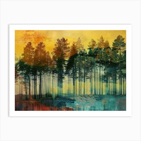 Vintage Forest Photo Collage 5 Art Print