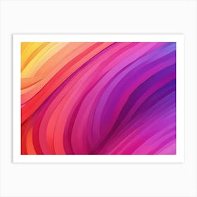 Abstract Colorful Curved Lines Background Art Print