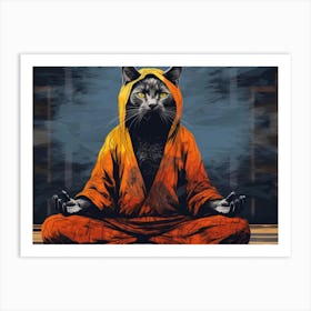 My Cat Learning Meditation Art Print