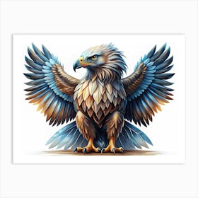 Majestic Colorful Eagle With Spread Wings 1 Art Print