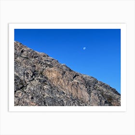 Moon Rising Over A Mountain (Greenland Series) 1 Art Print