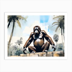 King Louis Orangutan in jungle Art Print