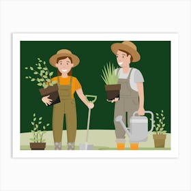 Gardener Couple Art Print