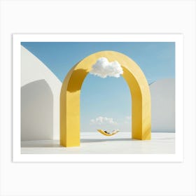 Cumulus Cloud Bathing In Sunlight Acting As A Metaphor For A Dream Resembling An Arch And Shaped Li Art Print