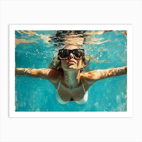 Woman Swimming 8 Art Print