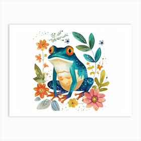 Little Floral Frog 3 Art Print