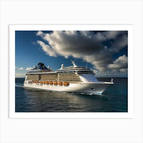 Cruise Ship In The Ocean Art Print