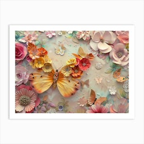 Butterfly Paper Art Art Print