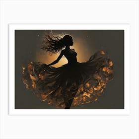 Silhouette Of A Dancer Art Print