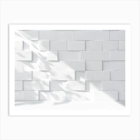 Abstract White Background With Brick Shadow Texture Backdrop Design Art Print