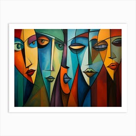 Men And Women With Different Shapes Of Faces 1 Art Print