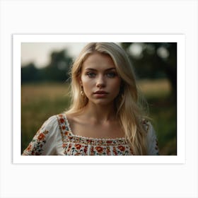 Portrait Of A Girl In A Field Art Print