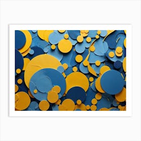 Blue And Yellow Circles Art Print