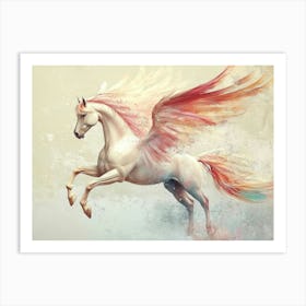 White Horse With Wings 1 Art Print