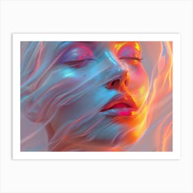 Woman With A Glowing Face Art Print