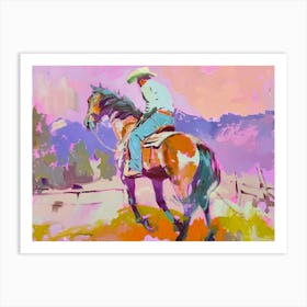 Neon Cowboy In Sierra Nevada 4 Painting Art Print