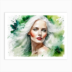 Watercolor Of A Woman 3 Art Print