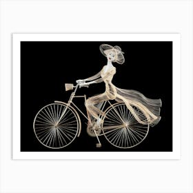 Lady On A Bicycle Art Print