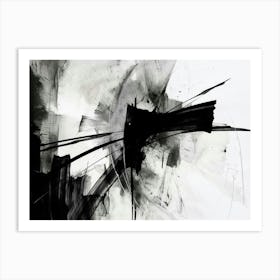 Layers Abstract Black And White 6 Art Print