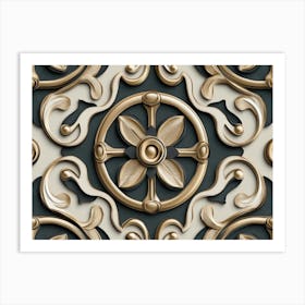 Gold Ornate Wallpaper Art Print