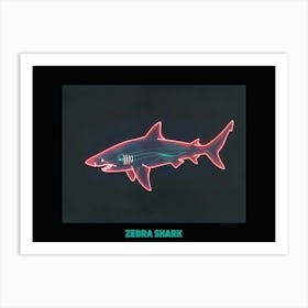 Neon Zebra Shark 1 Poster Art Print