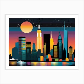 New York City Skyline 2 vector art Art Print