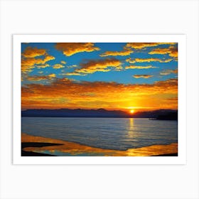 Sunset Over The Water 3 Art Print